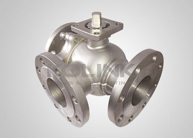 Valvola a sfera a 3 vie in acciaio fuso, a L, a T, flangiata DN15-DN200