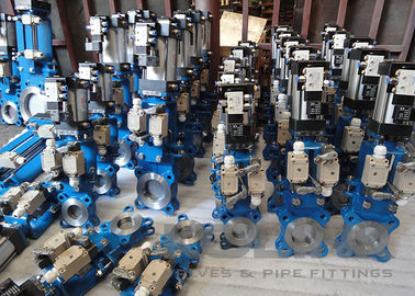 Valvola pneumatica a coltello con posizionatore, valvola solenoide e interruttore di limite